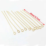 Stainless Steel Eye Pins Findings Head Pins 2.1mm Hole 0.7mm