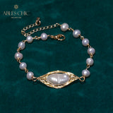 Baroque Freshwater Pearl Bracelet Women Charms Vintage