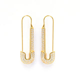U-shaped Stud Earrings Paper Clip Pin Metal Rose Zircon Pinna Minimalist Jewelry