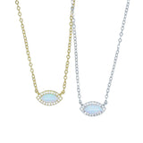 Opal Evil Eye Necklace 925 Silver