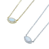 Opal Evil Eye Necklace 925 Silver