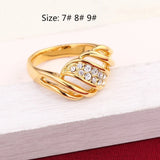 Crystal Wedding Engagement Ring with 24K Gold Plating