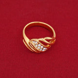 Crystal Wedding Engagement Ring with 24K Gold Plating