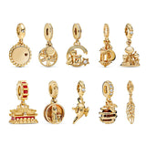 Wheat Lion King Forbidden City Lamp Charms Fit Women Bracelet Bangles