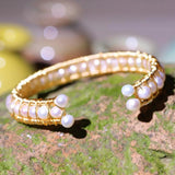 Baroque Pearl Bracelet Wire Strings Adjustable for Women