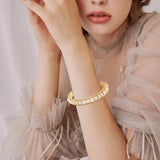 Baroque Pearl Bracelet Wire Strings Adjustable for Women