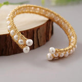 Baroque Pearl Bracelet Wire Strings Adjustable for Women