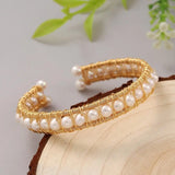 Baroque Pearl Bracelet Wire Strings Adjustable for Women