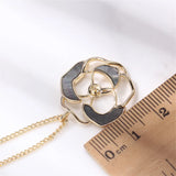 14K Mother-of-pearl Flower Pendant Set Women's Necklace Pendant