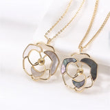 14K Mother-of-pearl Flower Pendant Set Women's Necklace Pendant