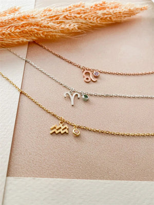 Zodiac Stainless Steel Bracelet with Birthstone Personalized Astrology Jewelry