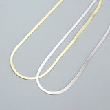 S925 Silver Snake Chain Necklace For Women Plain Chocker Style