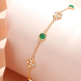 925 Sterling Silver Four Leaf Clover Bracelet