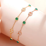 925 Sterling Silver Four Leaf Clover Bracelet