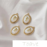 Gold Oval Shell Cupid Necklace Earring DIY 1pc
