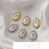 Gold Oval Shell Cupid Necklace Earring DIY 1pc