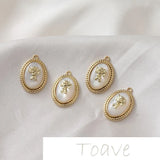 Gold Oval Shell Cupid Necklace Earring DIY 1pc