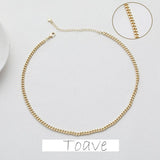 Gold Flat Chain Necklace DIY Copper Accessories