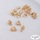 Gold-Plated Leaf-Shaped Melon Seed Buckle DIY Pendant Accessories