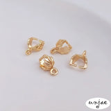 Gold-Plated Leaf-Shaped Melon Seed Buckle DIY Pendant Accessories
