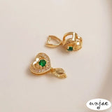 Gold-Clad Zircon Buckle Clip Crystal Jade Pendant DIY Jewelry