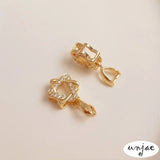 Gold-Clad Zircon Buckle Clip Crystal Jade Pendant DIY Jewelry