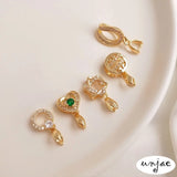Gold-Clad Zircon Buckle Clip Crystal Jade Pendant DIY Jewelry