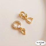 Gold-Clad Zircon Buckle Clip Crystal Jade Pendant DIY Jewelry