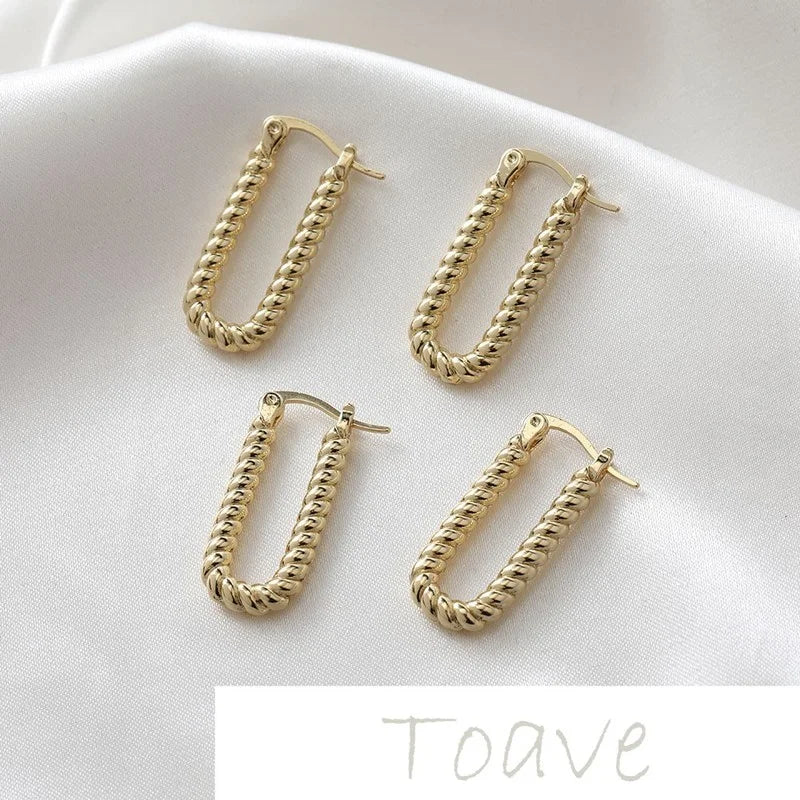 Gold Retro Twist Earrings - Hand-made Color-preserving Accessory