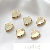 Gold-Clad Copper Peach Heart Frame DIY Earring Necklace Accessories