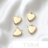 Gold-Clad Copper Peach Heart Frame DIY Earring Necklace Accessories