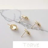 Gold-Clad Copper Plated Irregular Oval Silver Needle Earrings Material