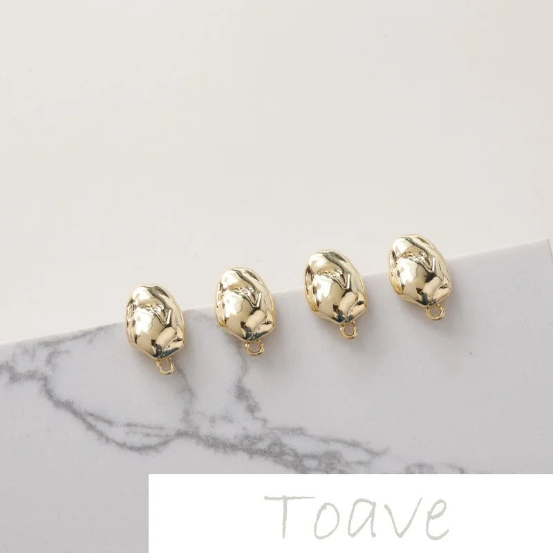 Gold-Clad Copper Plated Irregular Oval Silver Needle Earrings Material