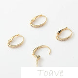 Micro-inlaid Zircon Pure Copper Ear Hooks DIY Earring Accessories