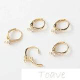 Micro-inlaid Zircon Pure Copper Ear Hooks DIY Earring Accessories