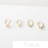 Micro-inlaid Zircon Pure Copper Ear Hooks DIY Earring Accessories