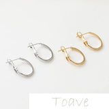 Gold-Plated Copper Oval Earrings DIY Material Accessories
