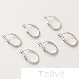 Gold-Plated Copper Oval Earrings DIY Material Accessories