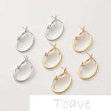 Gold-Plated Copper Oval Earrings DIY Material Accessories