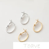 Gold-Plated Copper Oval Earrings DIY Material Accessories