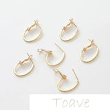 Gold-Plated Copper Oval Earrings DIY Material Accessories