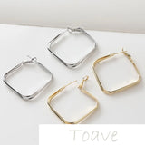 Gold-Clad Copper Square Earrings Hand-Made Material Accessories