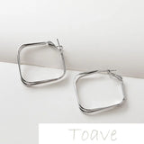 Gold-Clad Copper Square Earrings Hand-Made Material Accessories