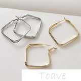 Gold-Clad Copper Square Earrings Hand-Made Material Accessories