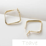 Gold-Clad Copper Square Earrings Hand-Made Material Accessories