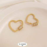 Gold Zircon Cat Butterfly Heart Necklace Connector Pendant