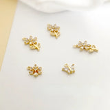 Gold Butterfly Flower Snowflake Sunflower Zircon Inlaid DIY Jewelry Material