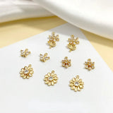 Gold Butterfly Flower Snowflake Sunflower Zircon Inlaid DIY Jewelry Material