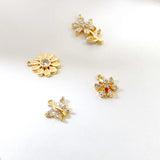 Gold Butterfly Flower Snowflake Sunflower Zircon Inlaid DIY Jewelry Material