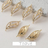 Gold Leaf Copper Pendant with Zircon Rhinestone Inlay